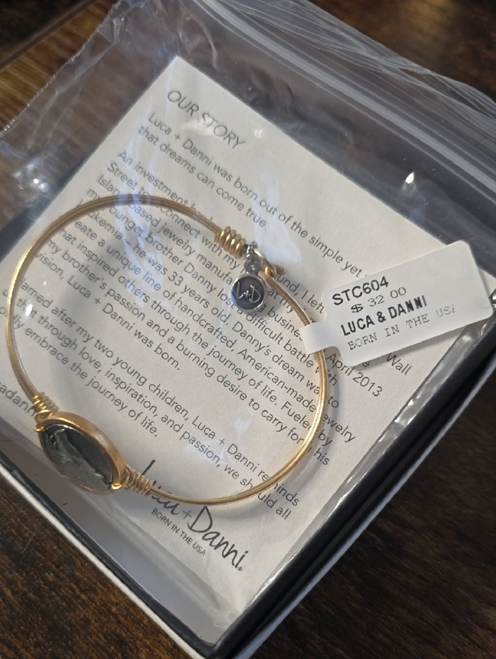 Luca + Danni Gold Bangle with Cardinal Medallion - Picture 2 of 3